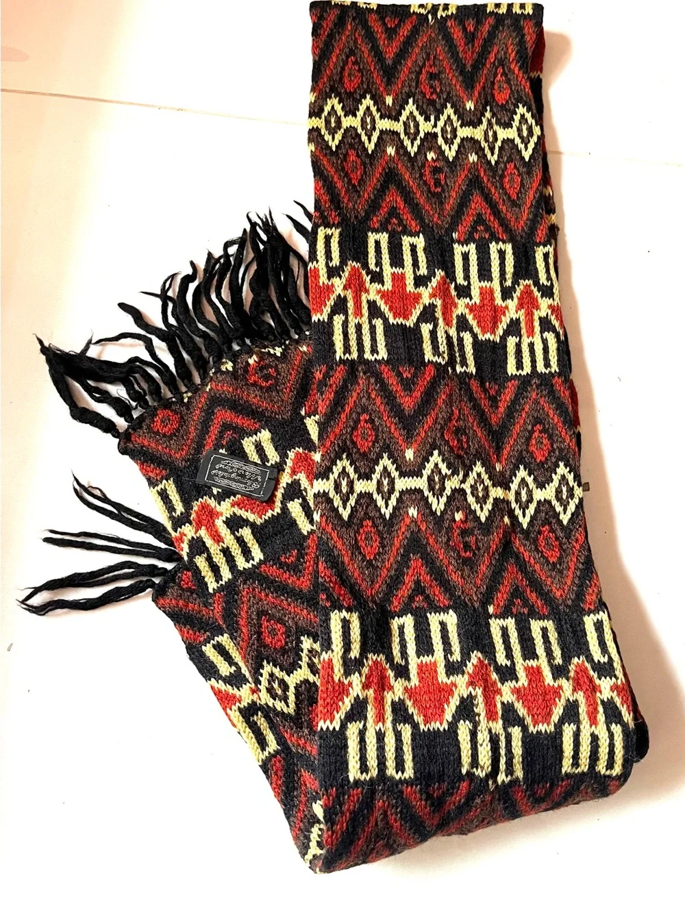 Bloomingdale's Vintage Men's Wool Fringed Scarf
